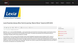 Lexia PowerUp Literacy Wins Tech & Learning “Best of Show” Award ...