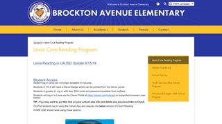Lexia Core Reading Program – Students – Brockton Avenue ...