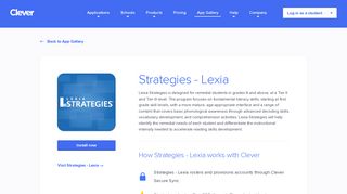 Strategies - Lexia - Clever application gallery | Clever