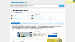 lexiadz.com at WI. Think Different... Think BIG! - Website Informer