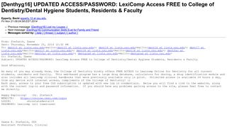 [Denthyg16] UPDATED ACCESS/PASSWORD: LexiComp Access FREE to ...