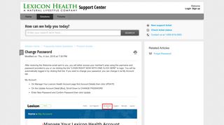 Change Password - Support Center - Lexicon Health
