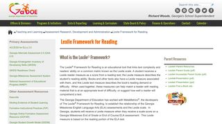 Lexile Framework for Reading - Georgia Department of Education