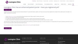 Lexington Clinic has an enhanced patient portal – have you registered ...