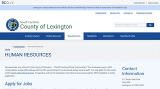Human Resources | County of Lexington - Lexington County - SC.gov