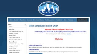 Metro Employees Credit Union: Home