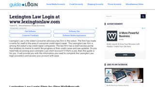 Lexington Law Login at www.lexingtonlaw.com | Guide to Login