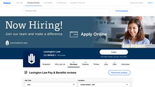 Working at Lexington Law: 59 Reviews about Pay & Benefits | Indeed ...