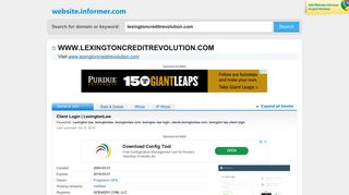 lexingtoncreditrevolution.com at WI. Client Login | LexingtonLaw