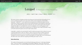 Lexipol | Texas Law Review