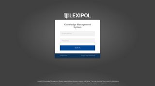 Knowledge Management System - Login - Lexipol's