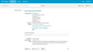 Lexis Advance Pacific | UTS Library