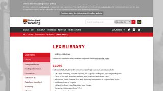 LexisLibrary – University of Reading