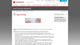 Lexis® Practice Advisor - Sign in Help - LexisNexis
