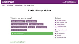 Guide - Lexis Library - Library Guides at Robert Gordon University