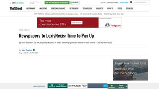 Newspapers to LexisNexis: Time to Pay Up - TheStreet