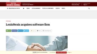 LexisNexis acquires software firm Moreover Technologies - Dayton ...