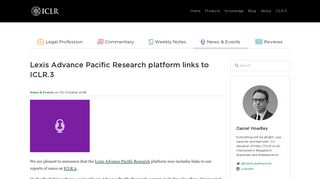 Lexis Advance Pacific Research platform links to ICLR.3 - ICLR