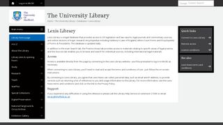 Lexis Library - Databases - The University of Sheffield