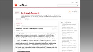 LexisNexis Academic -- General Information - Academic - Wiki ...