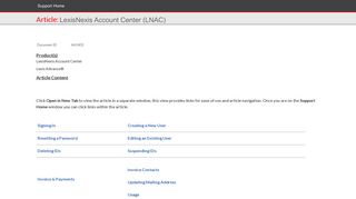 LexisNexis Account Center (LNAC) - LexisNexis® Support