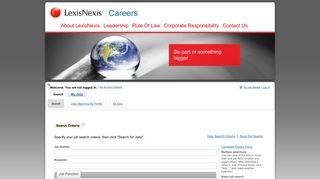 LexisNexis Careers - User Sign In