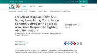 LexisNexis Risk Solutions' Anti-Money Laundering Compliance ...