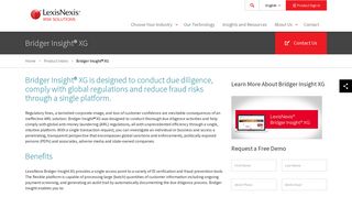 Bridger Insight® XG | LexisNexis Risk Solutions