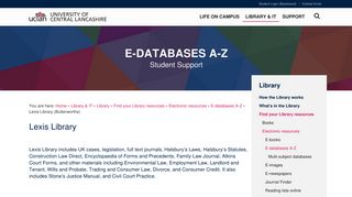 Lexis Library - E-databases AZ | Student Support | University of ...