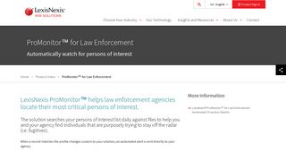 ProMonitor™ for Law Enforcement | LexisNexis Risk Solutions
