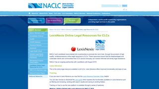 LexisNexis Online Legal Resources for CLCs