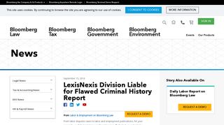 LexisNexis Division Liable for Flawed Criminal History Report ...