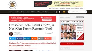 LexisNexis TotalPatent One™, A Next Gen Patent Research Tool ...