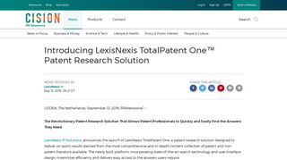Introducing LexisNexis TotalPatent One™ Patent Research Solution