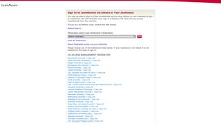 LexisNexis® - Sign In to LexisNexis® via Athens or Your Institution