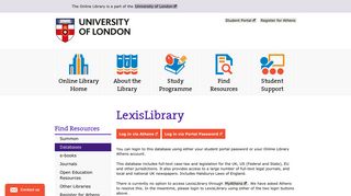 LexisLibrary - The Online Library - University of London