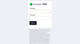 SSO | Lexmark