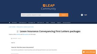 Lexon Insurance Conveyancing First Letters packages