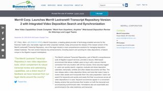 Merrill Corp. Launches Merrill Lextranet® Transcript Repository ...