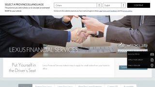 Financial Services | Shopping Tools | Lexus Canada
