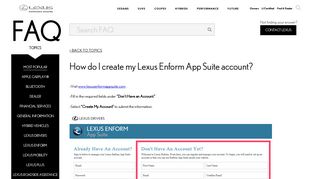 How do I create my Lexus Enform App Suite account? - FAQs - Service