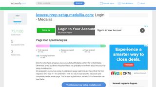 Access lexussurvey-setup.medallia.com. Login - Medallia