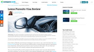 Lexus Pursuits Visa Rewards Card - Compare Cards