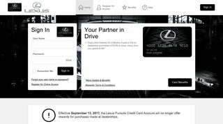 Lexus Pursuits Credit Card - Manage your account - Comenity