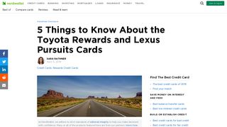 5 Things to Know About the Toyota Rewards and Lexus Pursuits Cards