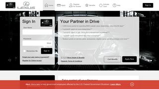 Lexus Pursuits Visa® - Manage your account - Comenity