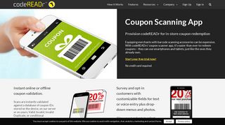 Coupon scanner app for retailers to redeem their offers - CodeREADr
