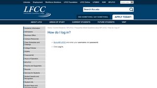 How do I log in? | Lord Fairfax Community College