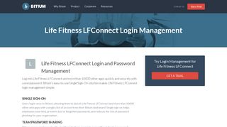 Life Fitness LFConnect Login Management - Team Password Manager