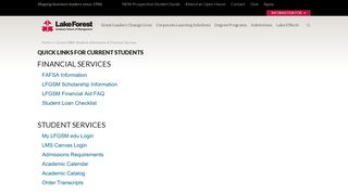 Current MBA Students Admissions & Financial Services | LFGSM
